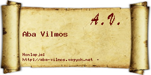 Aba Vilmos névjegykártya